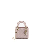 DIOR MINI LADY DIOR BAG LAMBSKIN LIGHT PINK LGHW