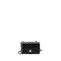CHANEL MINI RECTANGULAR FLAP BAG LAMBSKIN BLACK SHW (MICROCHIP)
