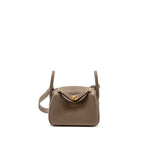 Hermes mini lindy clemence etoupe GHW