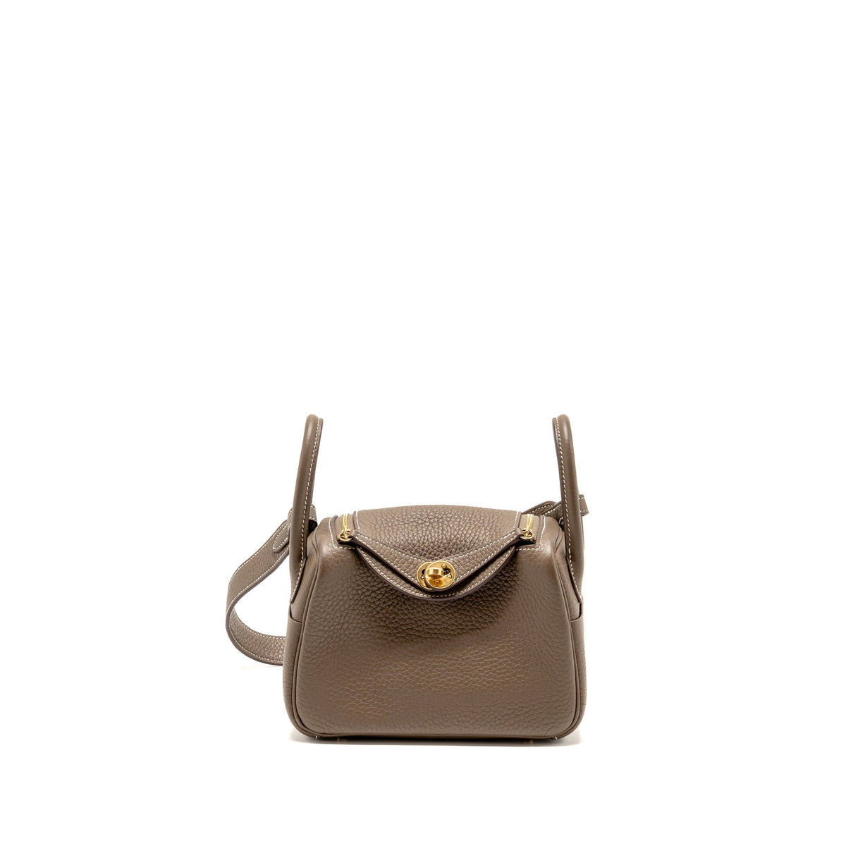 Hermes mini lindy clemence etoupe GHW