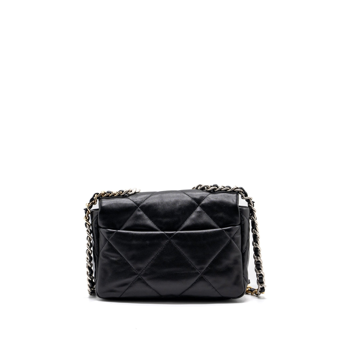 CHANEL SMALL 19 BAG LAMBSKIN BLACK MULTICOLOUR HARDWARE(MICROCHIP)