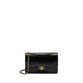 CHANEL VINTAGE MEDIUM CLASSIC DOUBLE FLAP BAG LAMBSKIN BLACK GHW