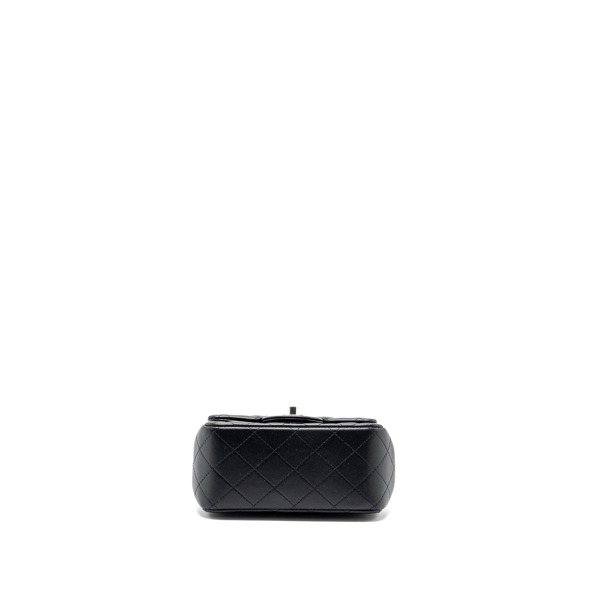 CHANEL MINI SQUARE FLAP BAG LAMBSKIN BLACK SHW (MICROCHIP)