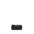 CHANEL MINI RECTANGULAR FLAP BAG PATENT BLACK LGHW