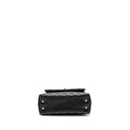 CHANEL SMALL COCO HANDLE WITH LIZARD EMBOSSED HANDLE CAVIAR BLACK LGHW