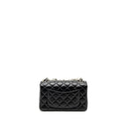 CHANEL CLASSIC MINI RECTANGULAR FLAP BAG LAMBSKIN BLACK SHW (MICROCHIP)