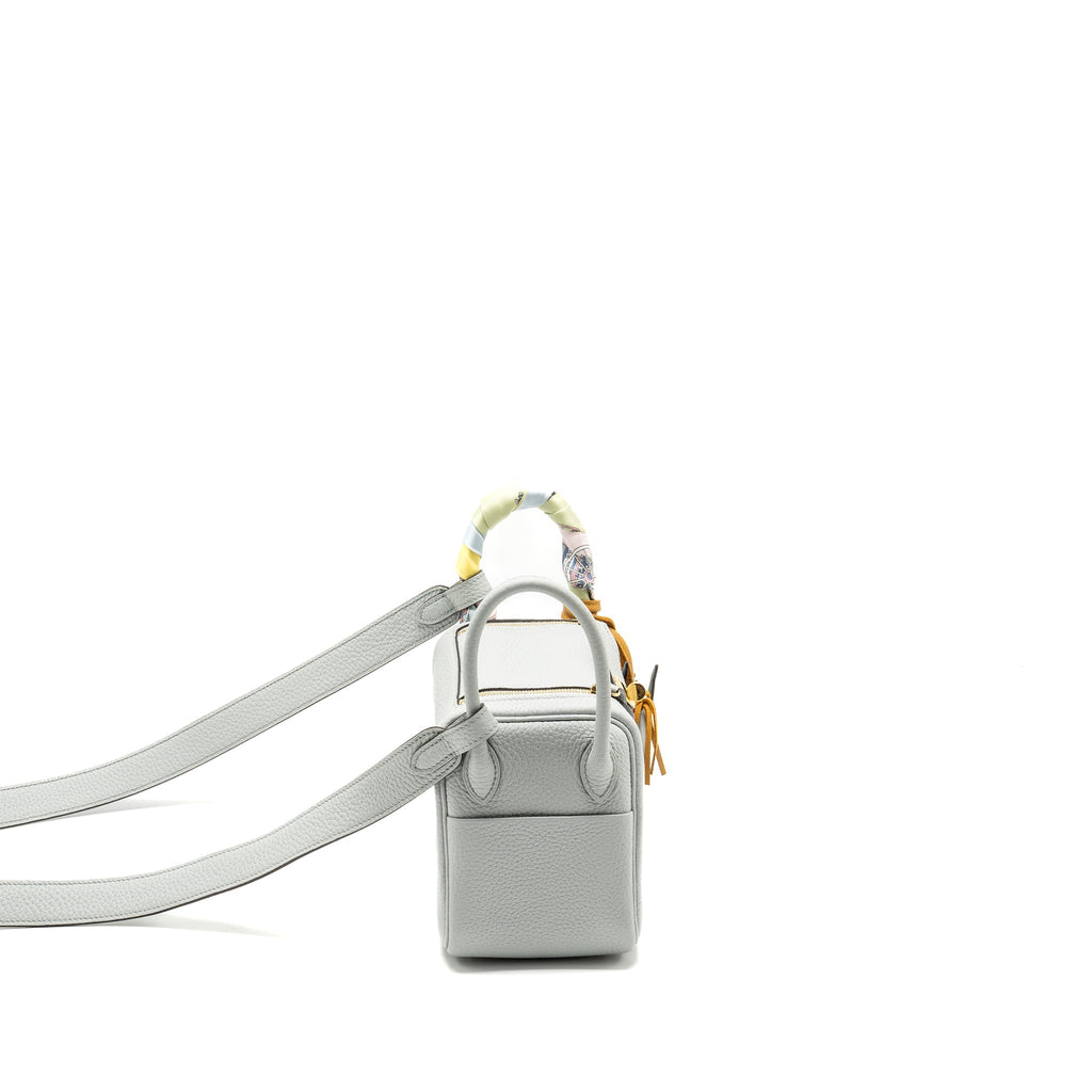Hermes Mini Lindy Clemence Blue Pale GHW
