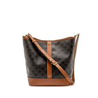 Celine medium bucket bag triomphe canvas/calfskin tan GHW