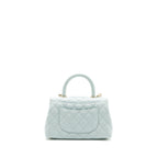 CHANEL SMALL COCO HANDLE CAVIAR LIGHT BLUE LGHW (MICROCHIP)