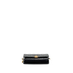 CHANEL 24C GOLD CRUSH WALLET ON CHAIN CALFSKIN BLACK GHW (MICROCHIP)
