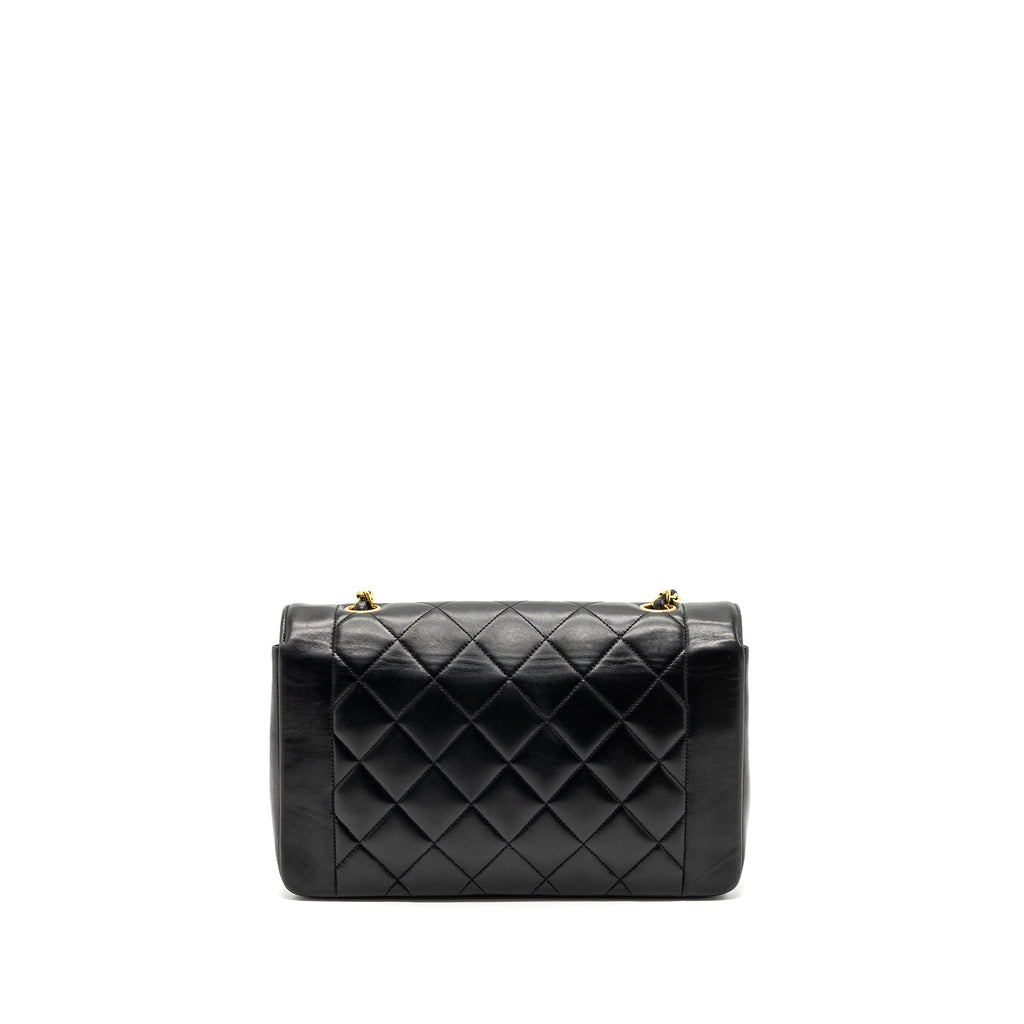 CHANEL VINTAGE DIANA FLAP BAG LAMBSKIN BLACK GHW