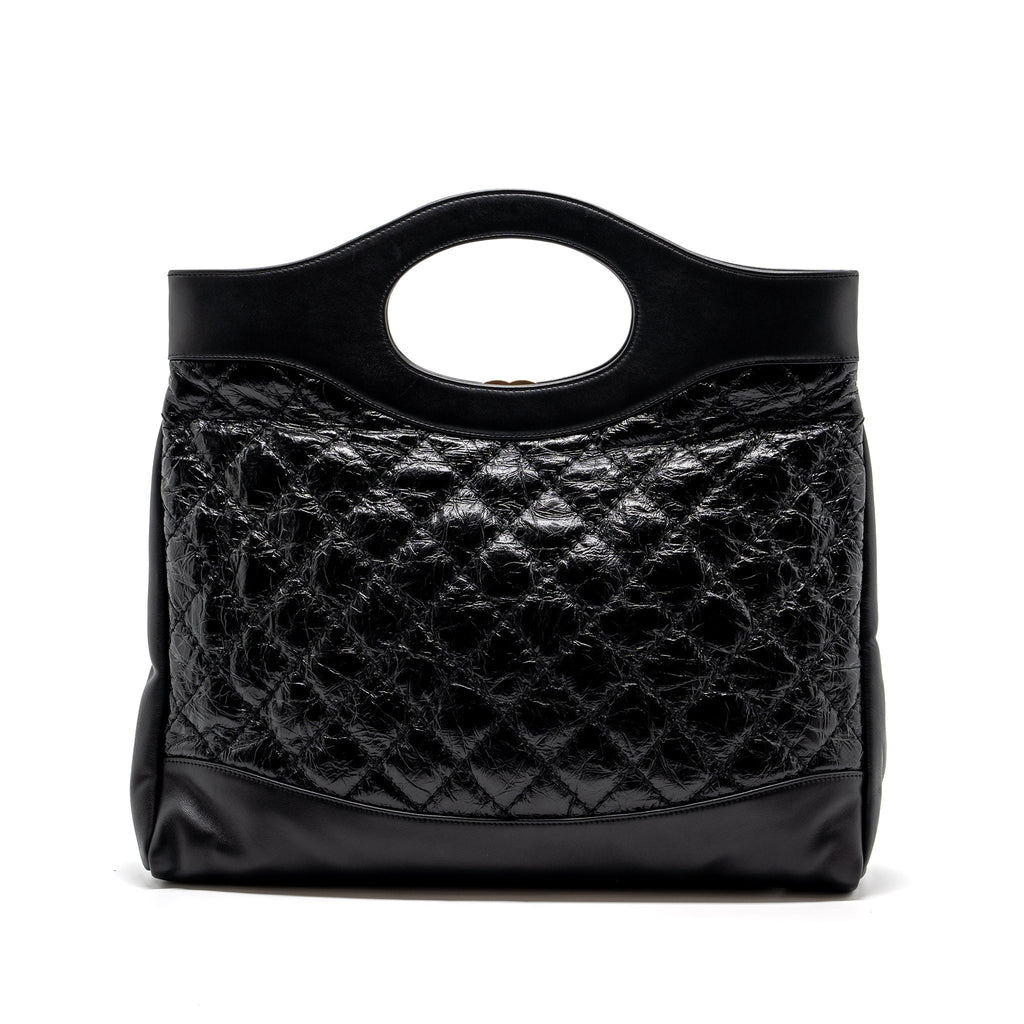 CHANEL LARGE 31 BAG CALFSKIN BLACK LGHW