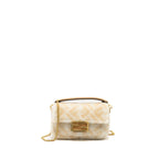 FENDI MINI BAGUETTE SHEEPSKIN BEIGE/ WHITE GHW