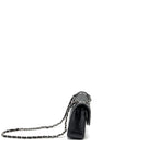 CHANEL SMALL CLASSIC DOUBLE FLAP BAG CAVIAR BLACK SHW (MICROCHIP)