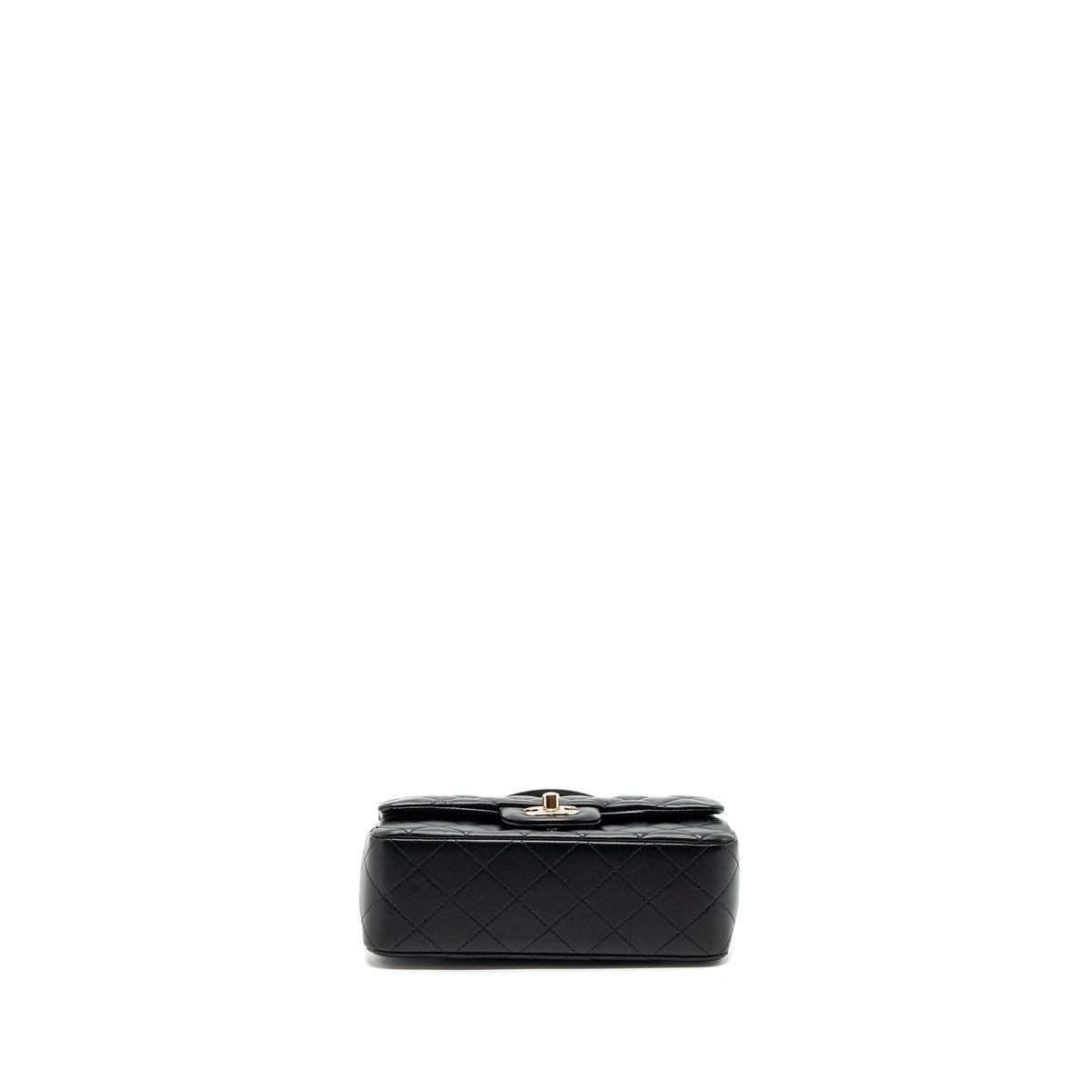 CHANEL TOP HANDLE MINI RECTANGULAR FLAP BAG LAMBSKIN BLACK LGHW (MICROCHIP)