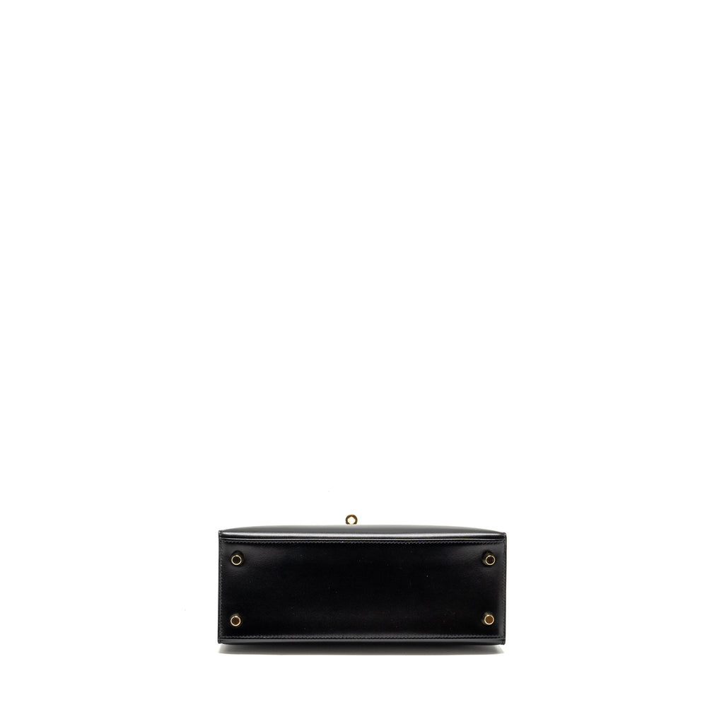 HERMES KELLY 25 BOX BLACK GHW