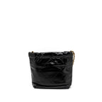 CHANEL 23S MINI 22 BAG SHINY CALFSKIN BLACK BRUSHED GHW (MICROCHIP)
