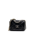 CHANEL SMALL 19 BAG LAMBSKIN BLACK MULTICOLOUR HARDWARE(MICROCHIP)