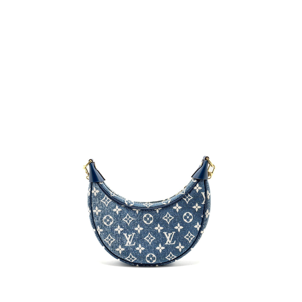 LOUIS VUITTON HALF-MOON LOOP BAGUETTE BAG DENIM BLUE GHW