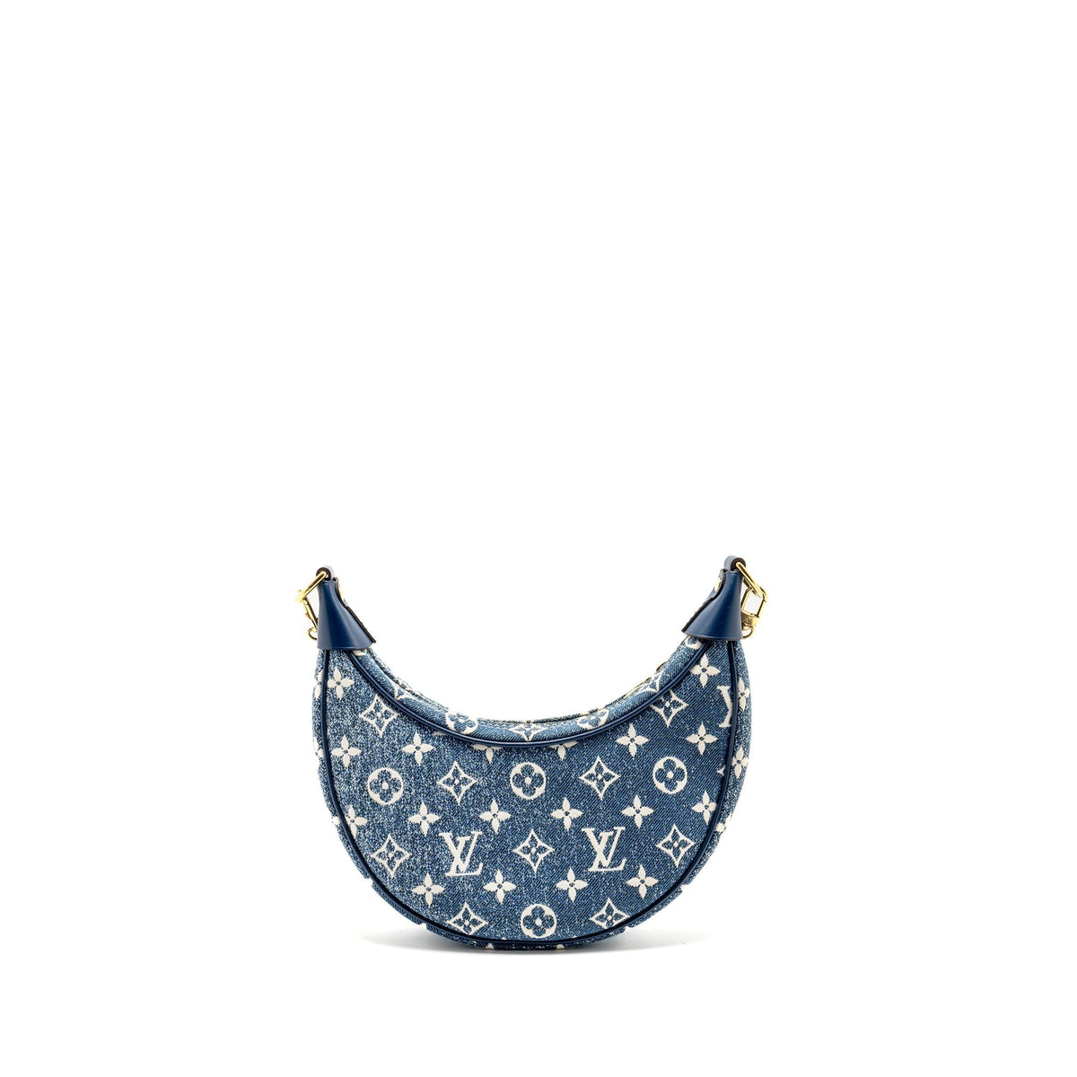 LOUIS VUITTON HALF-MOON LOOP BAGUETTE BAG DENIM BLUE GHW