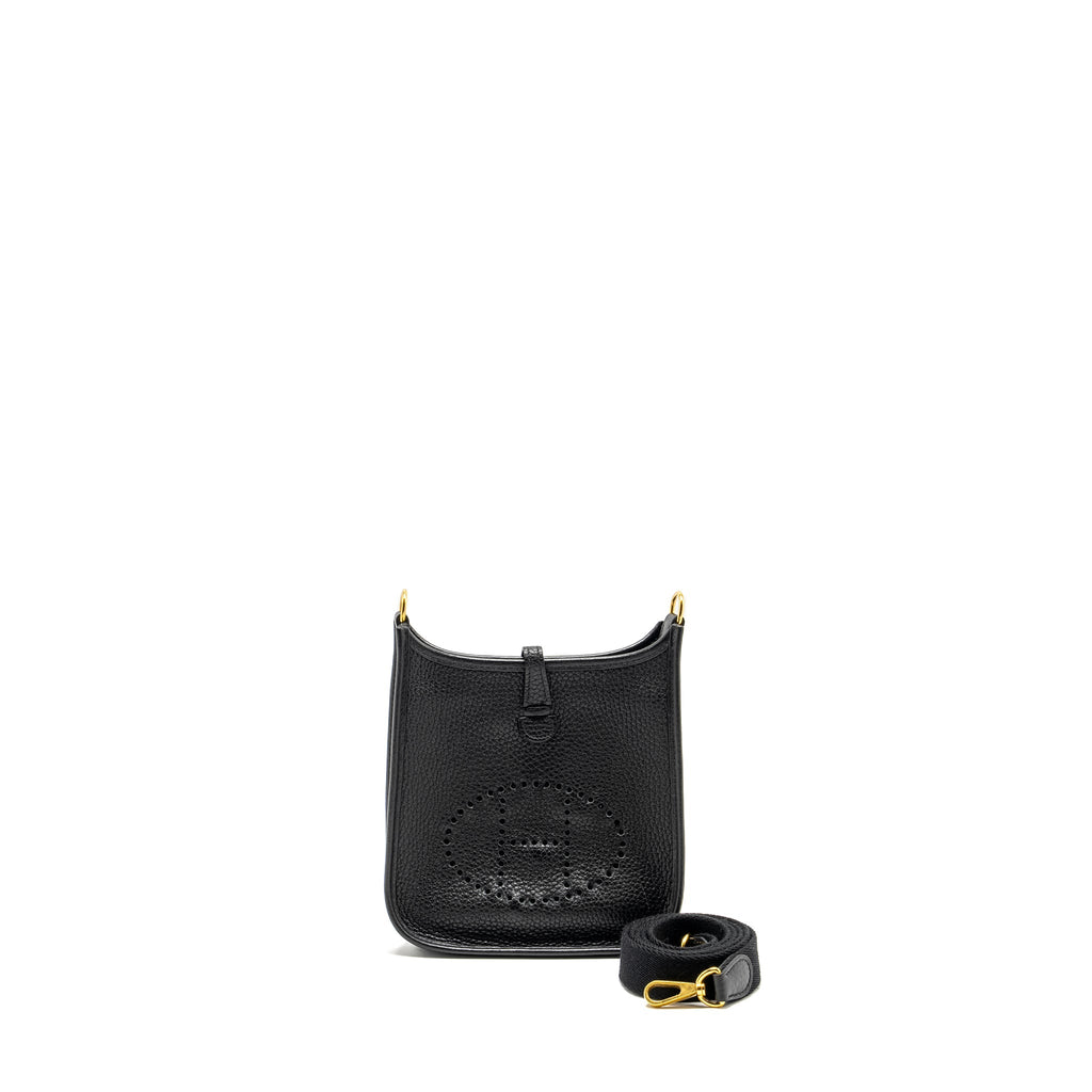 Hermes Mini Evelyn Clemence Black GHW