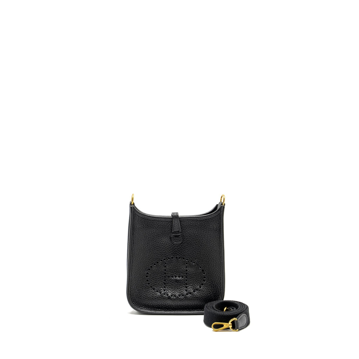 Hermes Mini Evelyn Clemence Black GHW