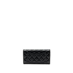 CHANEL CLASSIC LONG FLAP WALLET LAMBSKIN BLACK GHW (MICROCHIP)