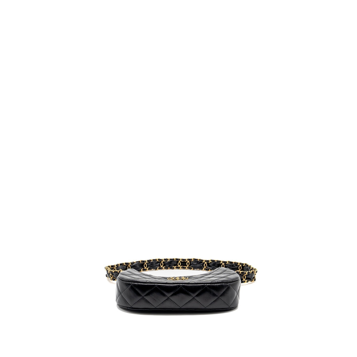CHANEL 23K SMALL HOBO SHOULDER BAG CALFSKIN BLACK GHW (MICROCHIP)