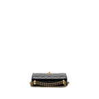CHANEL 24C GOLD CRUSH WALLET ON CHAIN CALFSKIN BLACK GHW (MICROCHIP)