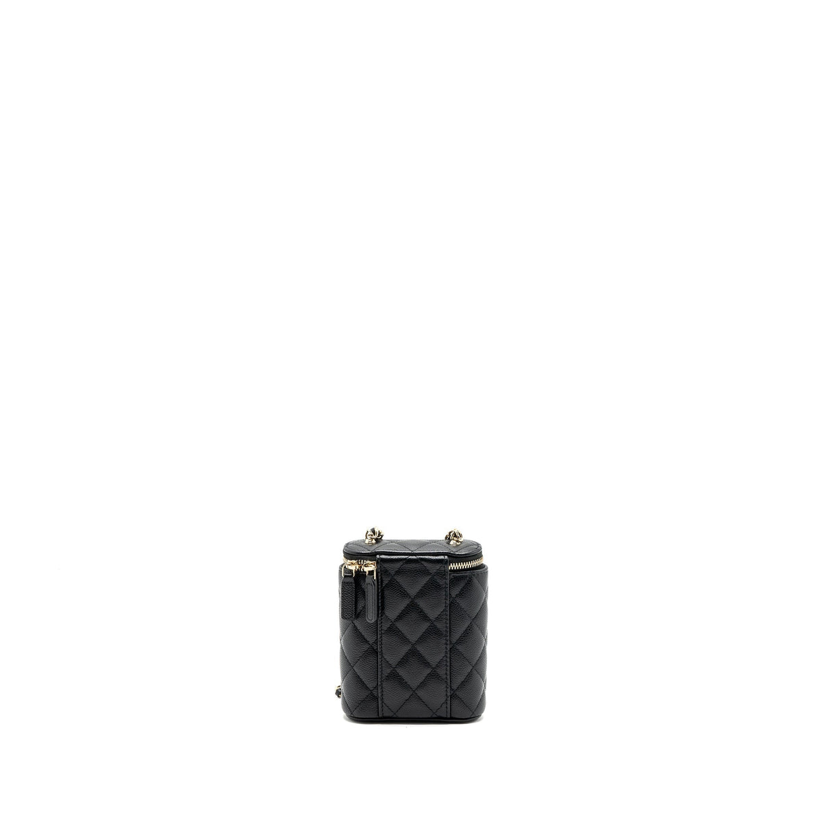 CHANEL VANITY CASE WITH DETAIL CC LOGO ON CHAIN CAVIAR BLACK LGHW