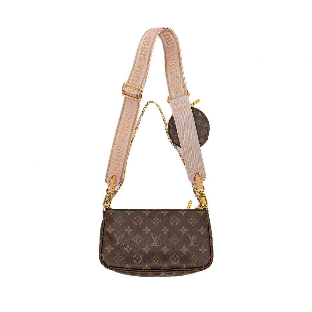 LOUIS VUITTON MULTI POCHETTE ACCESSORIES MONOGRAM CANVAS PINK STRAP GHW