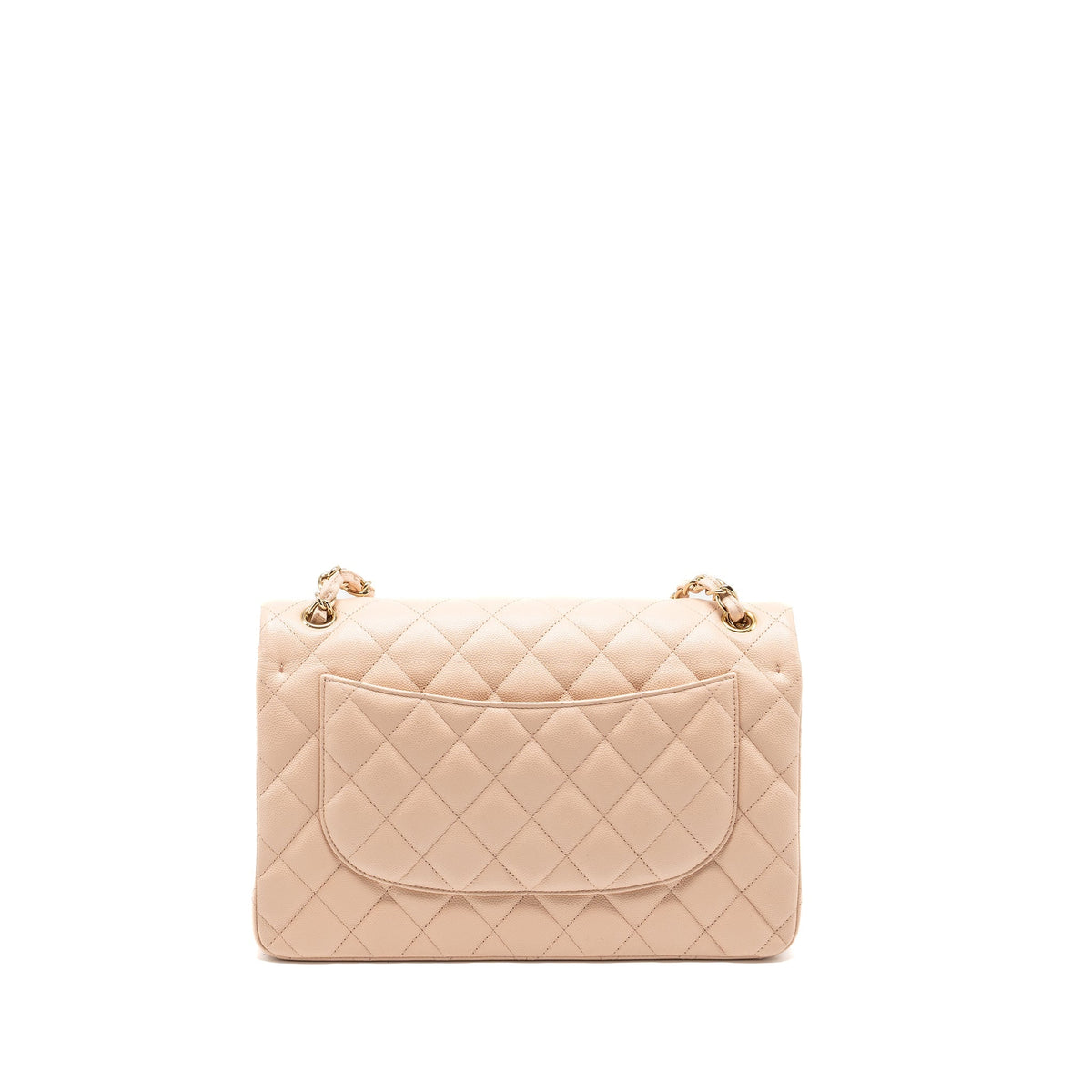 CHANEL JUMBO CLASSIC DOUBLE FLAP BAG CAVIAR BEIGE LGHW (MICROCHIP)