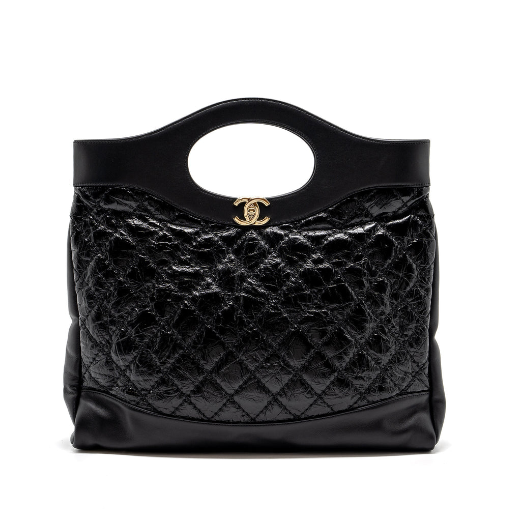 CHANEL LARGE 31 BAG CALFSKIN BLACK LGHW