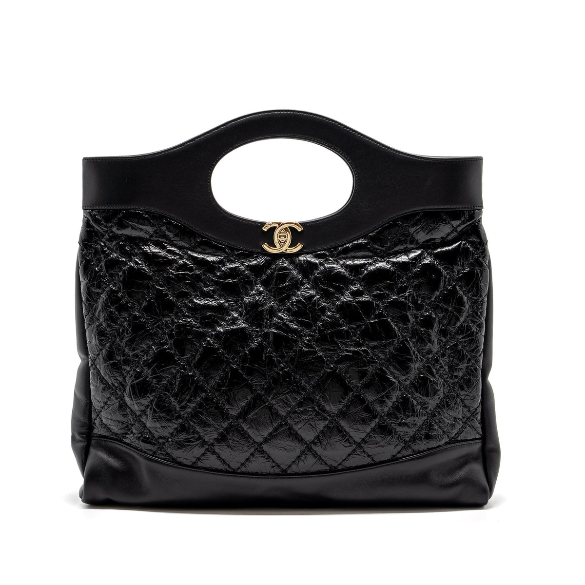 CHANEL LARGE 31 BAG CALFSKIN BLACK LGHW