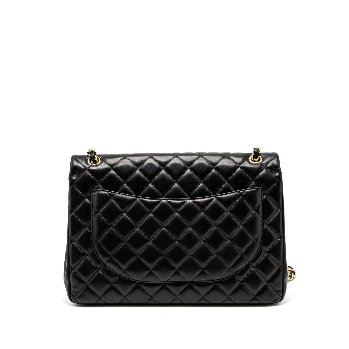 CHANEL MAXI CLASSIC SINGLE FLAP BAG LAMBSKIN BLACK GHW