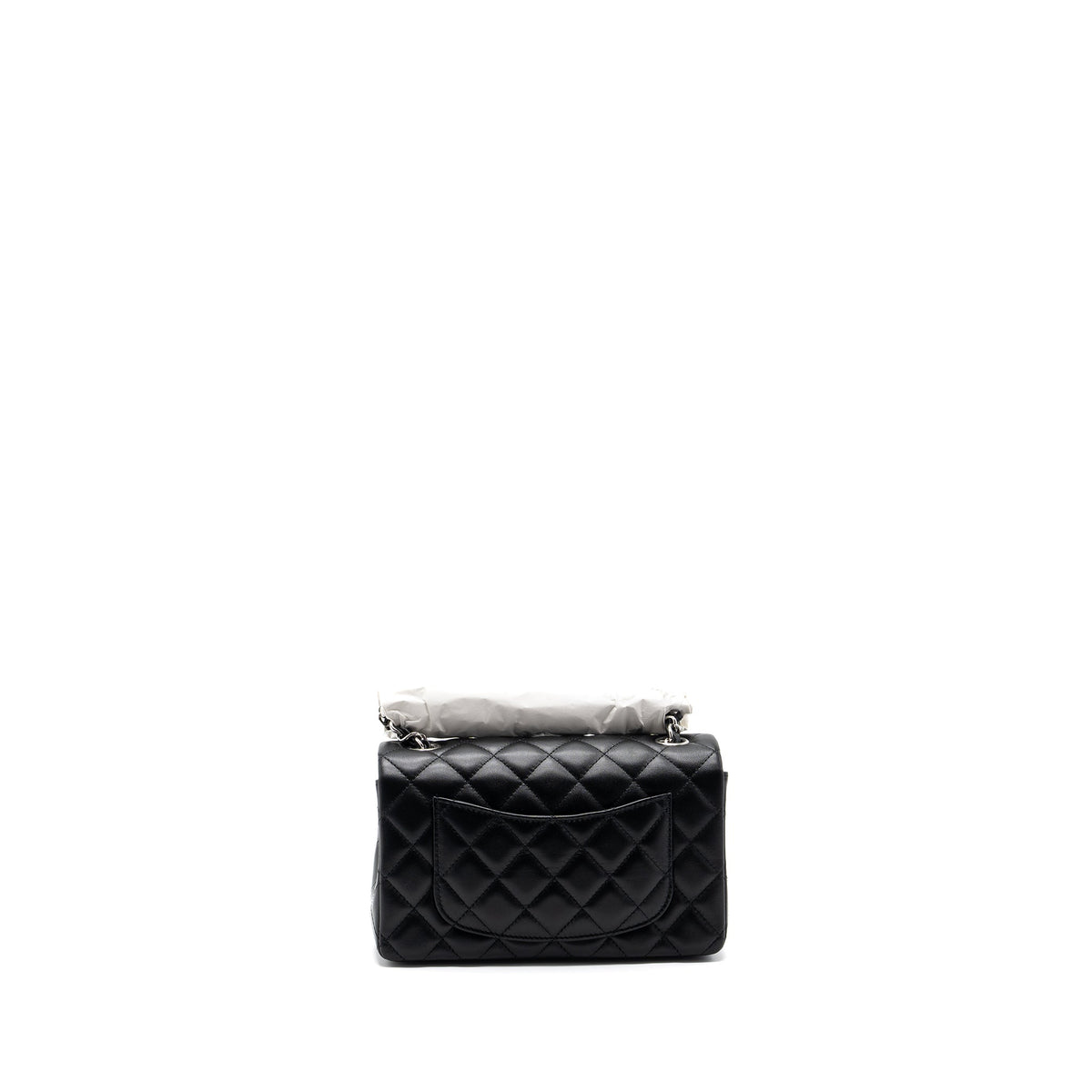 CHANEL MINI RECTANGULAR FLAP BAG LAMBSKIN BLACK SHW  (MICROCHIP)