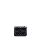 CHANEL CAMELLIA ADJUSTABLE CHAIN MINI SQUARE FLAP BAG LAMBSKIN BLACK GHW (MICROCHIP)