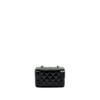 CHANEL LONG VANITY CASE WITH CHARMS CHAIN CALFSKIN BLACK LGHW (MICROCHIP)