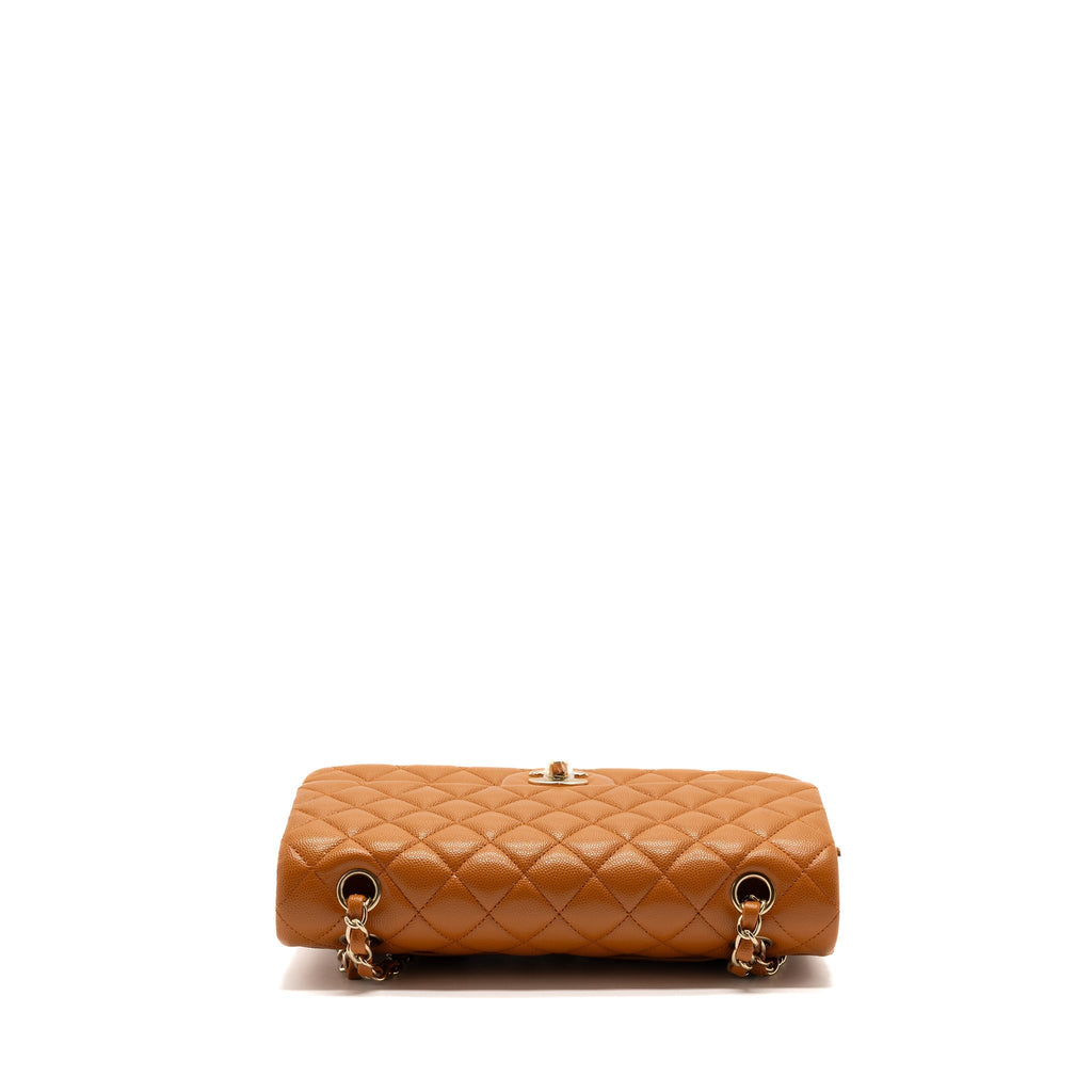 CHANEL MEDIUM CLASSIC DOUBLE FLAP BAG CAVIAR CARAMEL LGHW(MICROCHIP)