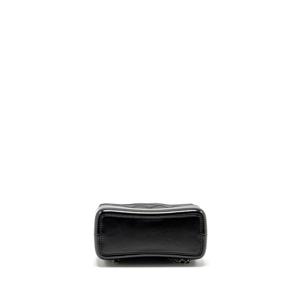 CHANEL SMALL GABRIELLE BACKPACK CALFSKIN BLACK MULTICOLOUR HARDWARE (MICROCHIP)