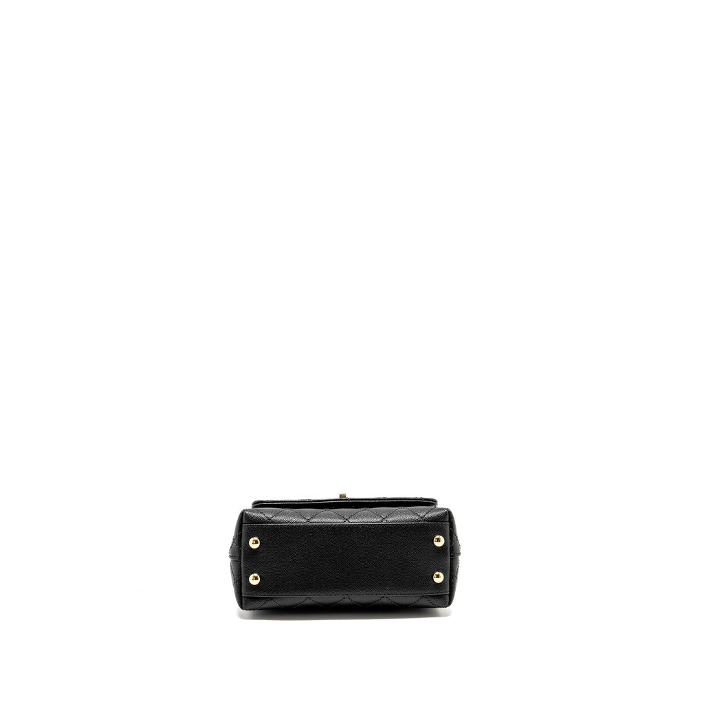 CHANEL MINI COCOHANDLE CAVIAR BLACK LGHW (MICROCHIP)