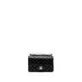 CHANEL MINI RECTANGULAR FLAP BAG LAMBSKIN BLACK SHW  (MICROCHIP)