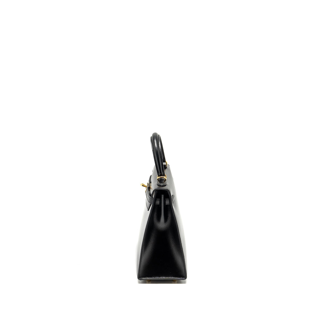 HERMES KELLY 25 BOX BLACK GHW