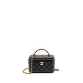 CHANEL TOP HANDLE LONG VANITY LAMBSKIN BLACK GHW(MICROCHIP)