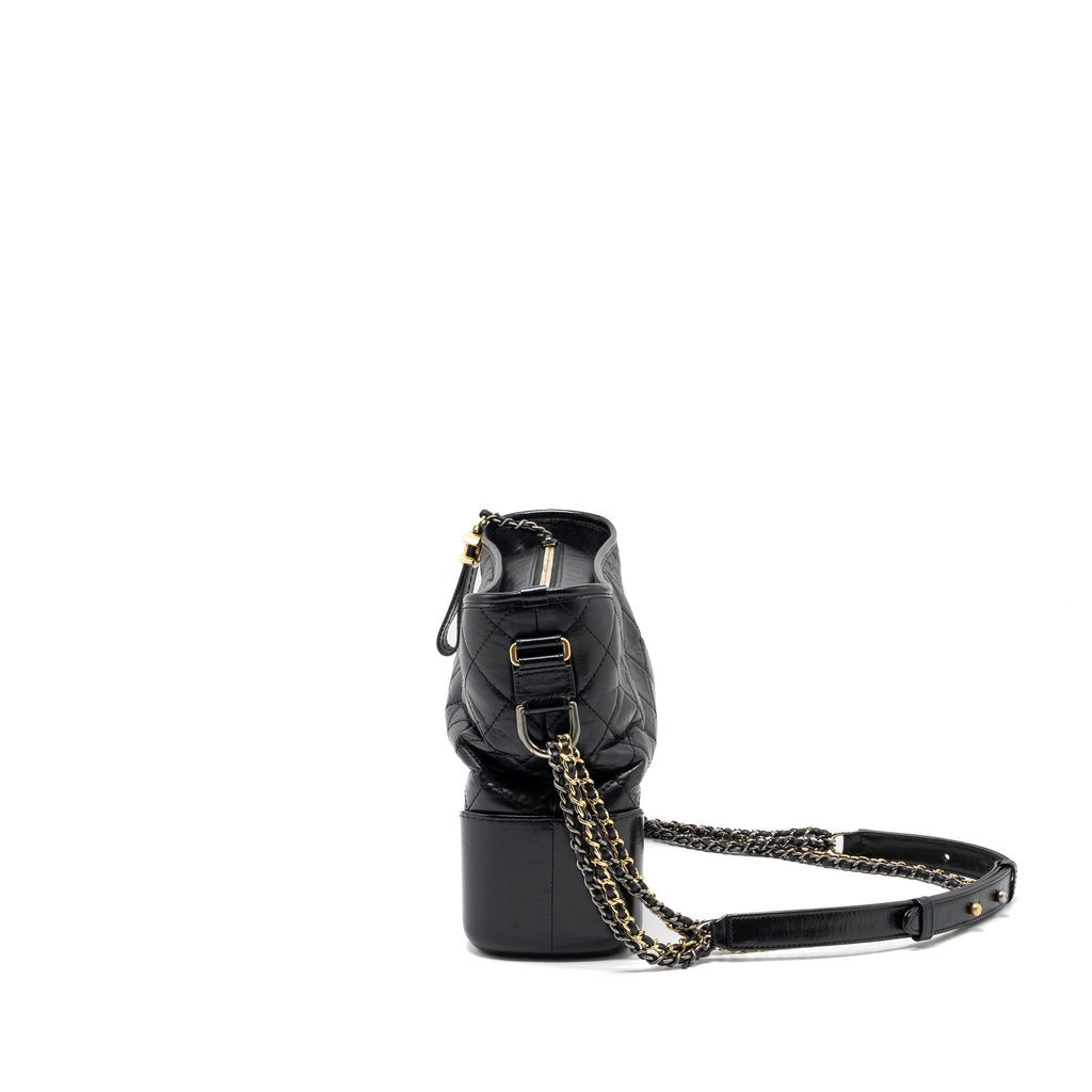 CHANEL LARGE GABRIELLE HOBO BAG AGED CALFSKIN BLACK MULTICOLOUR HARDWARE