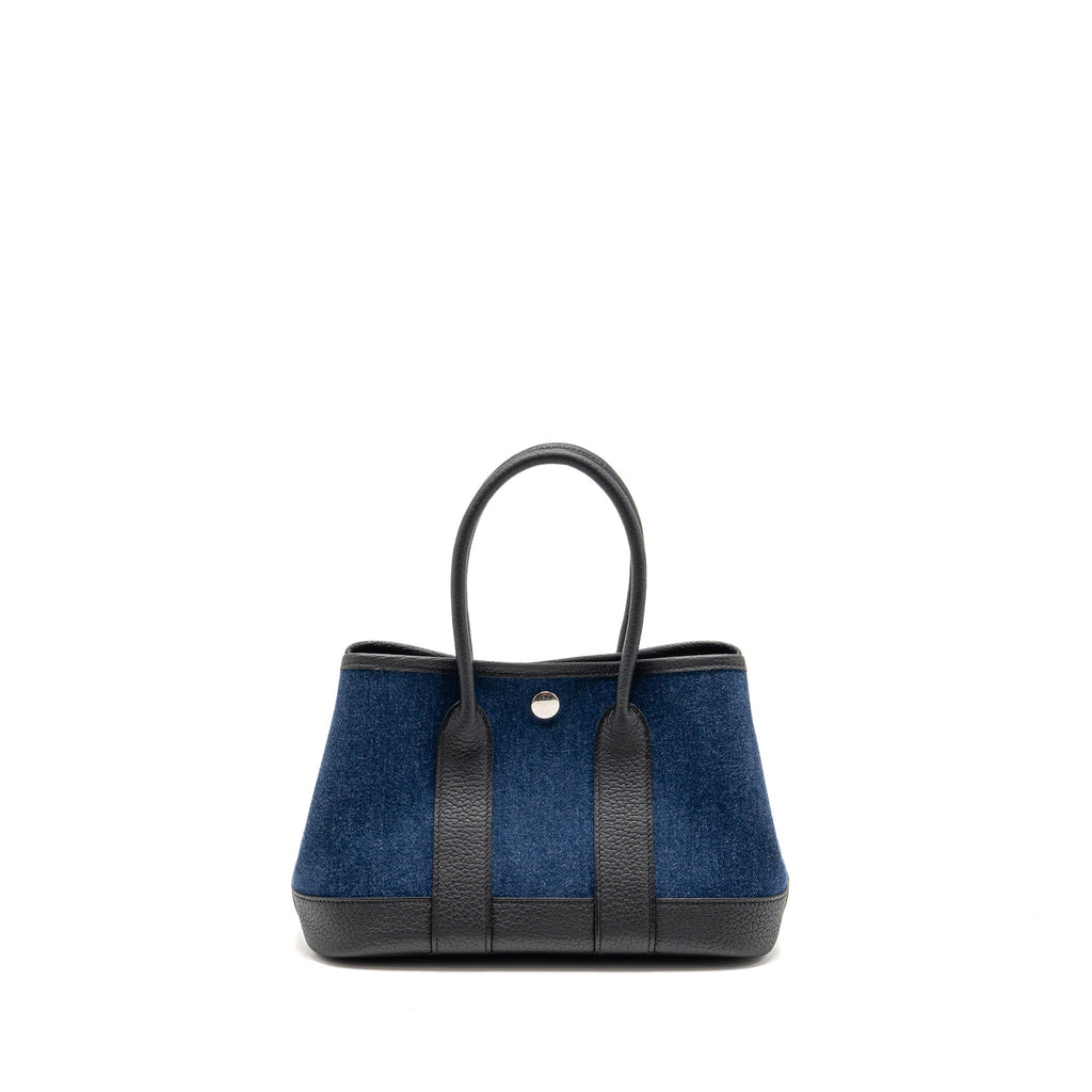 Hermes Neo Garden Party 23 Denim/Negonda Denim Moyen/Noir SHW