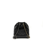 CHANEL SMALL GABRIELLE BACKPACK CALFSKIN BLACK MULTICOLOUR HARDWARE (MICROCHIP)