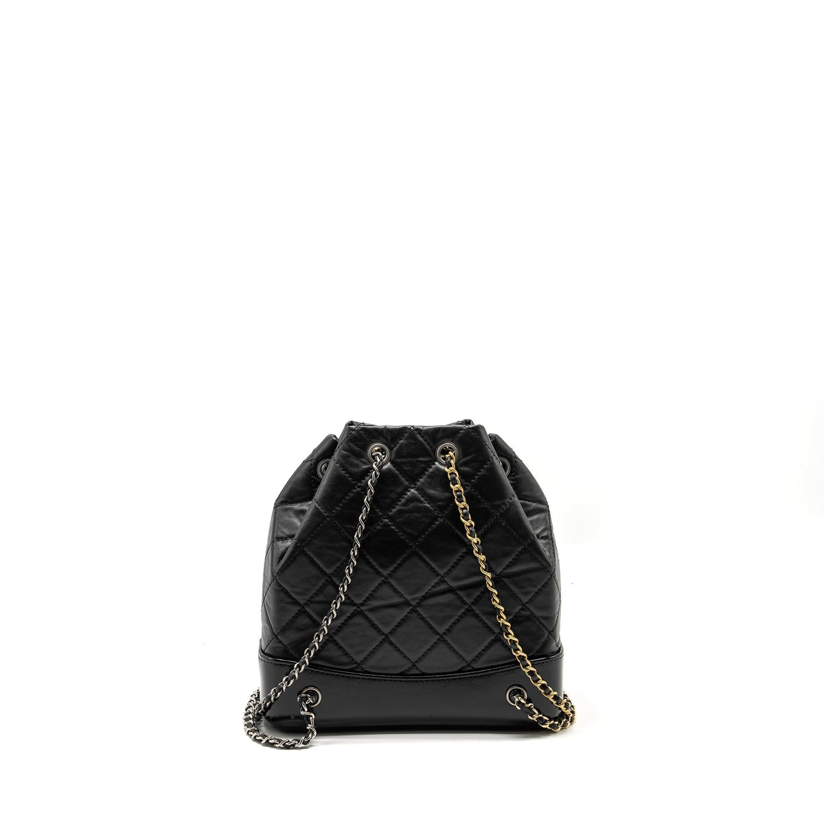 CHANEL SMALL GABRIELLE BACKPACK CALFSKIN BLACK MULTICOLOUR HARDWARE (MICROCHIP)