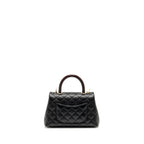 CHANEL SMALL COCO HANDLE WITH LIZARD EMBOSSED HANDLE CAVIAR BLACK LGHW
