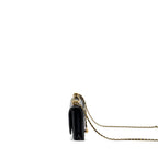 CHANEL 24C GOLD CRUSH WALLET ON CHAIN CALFSKIN BLACK GHW (MICROCHIP)